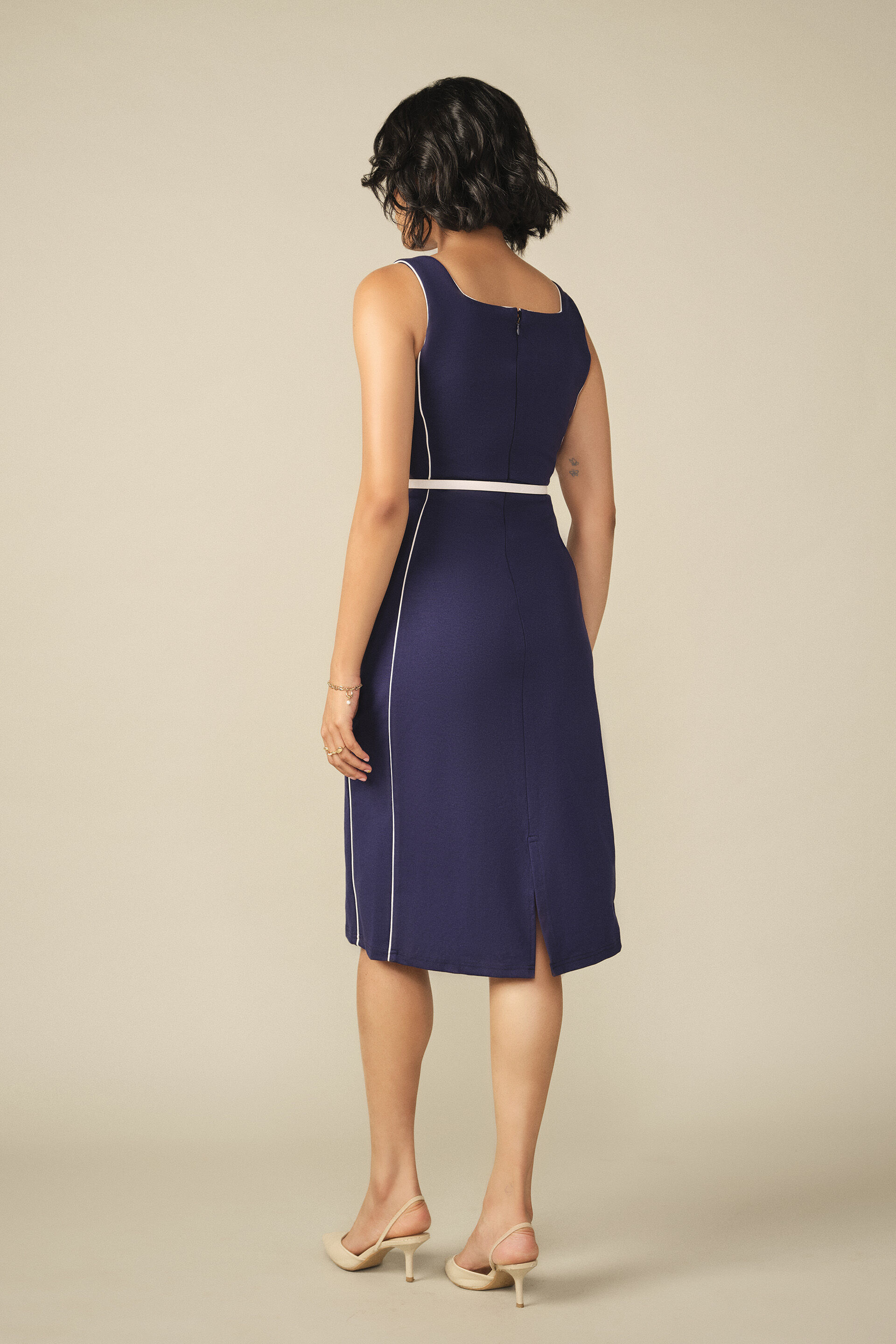 Bodycon Dress in Navy, Navy, image 5